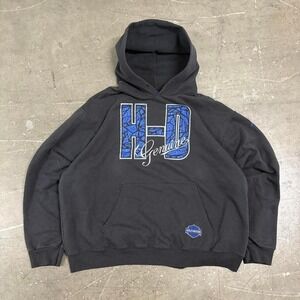 Harley Davidson Hoodie Men's Size L 90s Y2K Grunge Skate Emo